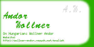 andor wollner business card